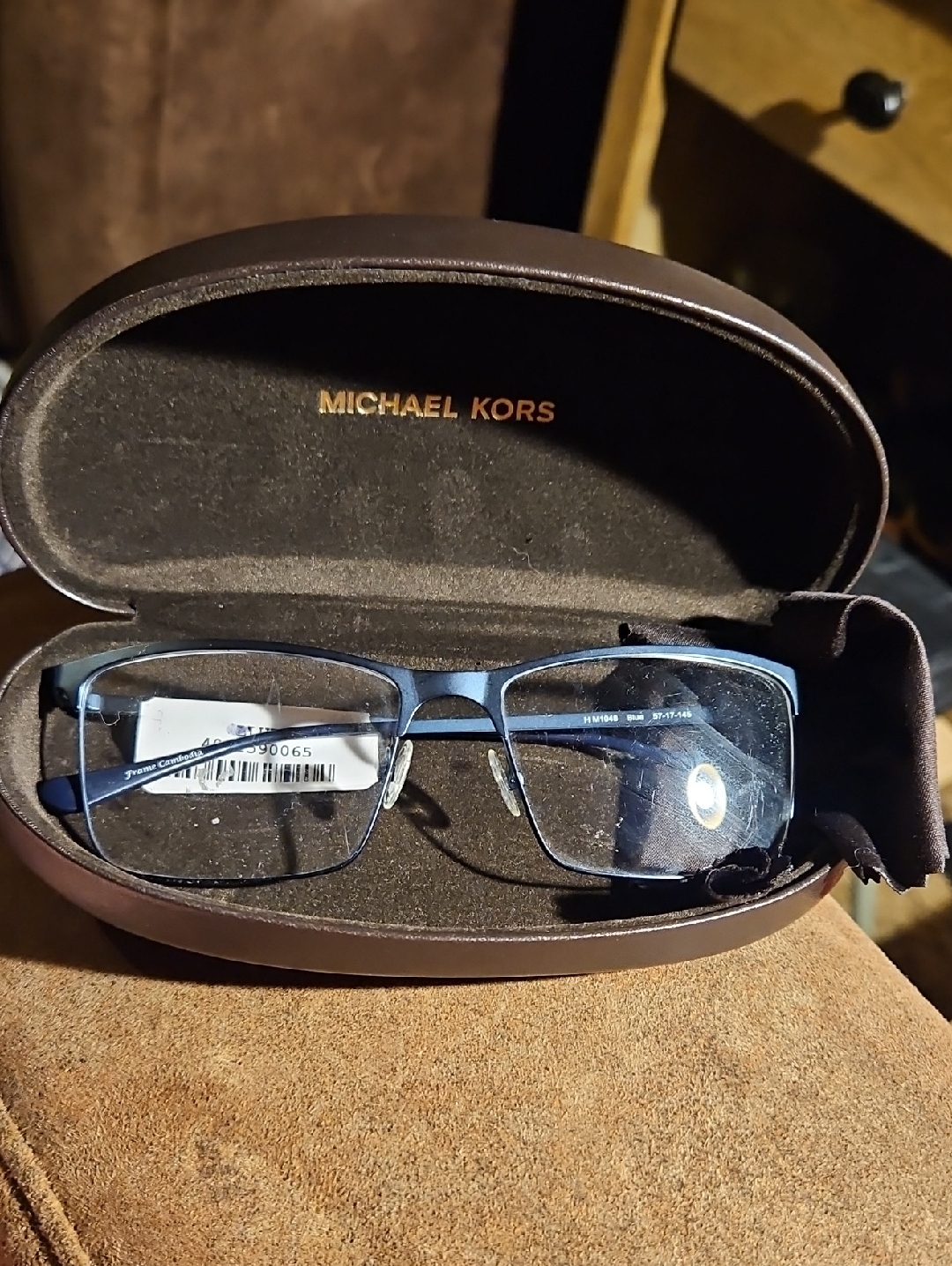 Michael Kors Navy Blue Metal Rectangular Eyeglasses